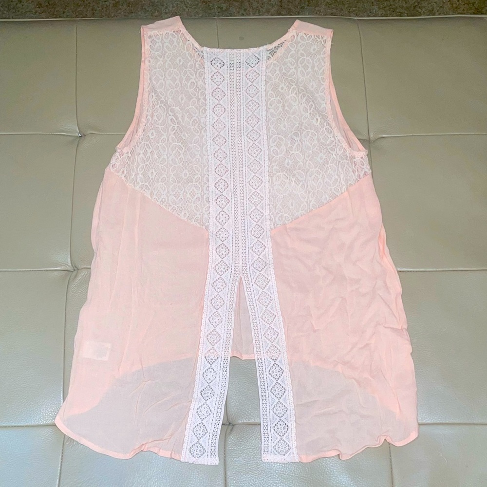 Sheer tank top w/ nice back design